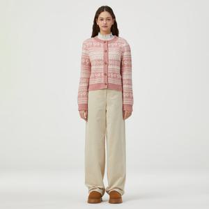 [써스데이아일랜드][여성]리본 자카드 니트 가디건(T258MCD242W)