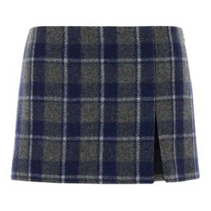 미우미우 자수 울 미니 스커트 MG2604SWMO1806 F0GBN