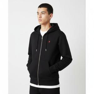 25FW 아미 BFUSW435 730 001 코튼 드 꾀흐 지퍼 후디 블랙