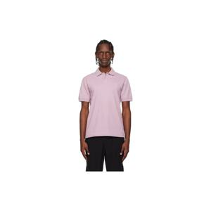 25 FW 보스 남성 퍼플 로고 패치 스트레치 코튼 슬림 핏 폴로 셔츠 261085M212033