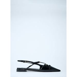 미우미우 페이턴트 가죽 슬링백 발레리나 플랫 5F476E 069 F000