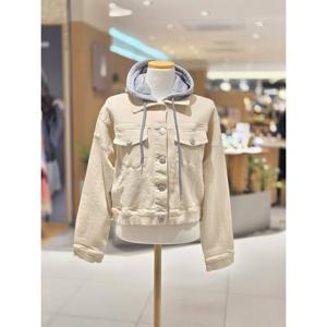 [파프리카]캐쥬얼 후드 다잉 데님 크롭 자켓 PJ2DKL01