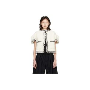 사카이 재킷 오프 화이트 트위드 재킷 261445F063013