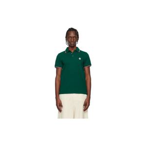 25 FW 몽클레어 남성 그린 코튼 피케 폴로 셔츠 261111M212015