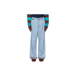 25 FW 드리스반노튼 남성 블루 플리츠 데님 진 261358M186000