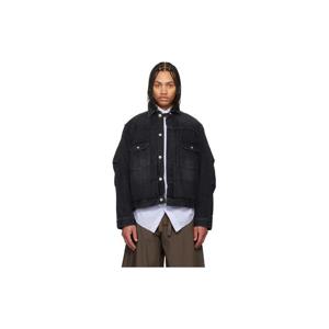 25 FW 사카이 남성 블랙 페이딩 워싱 데님 재킷 261445M177008