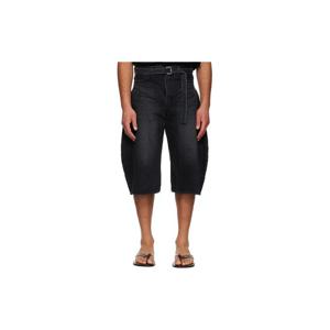 25 FW 사카이 남성 블랙 페이딩 워싱 데님 쇼츠 261445M193005