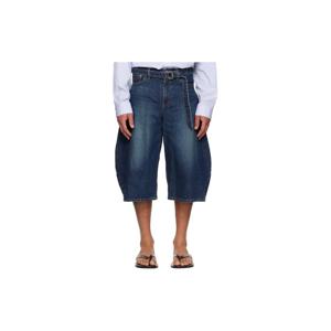 25 FW 사카이 남성 블루 페이딩 워싱 데님 쇼츠 261445M193006