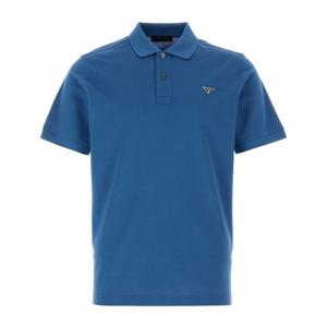 프라다 로고 패치 코튼 폴로 티셔츠 UJN444SWM31867 F0076