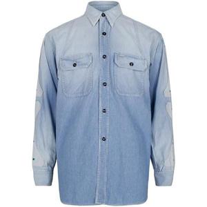 캐피탈 삭스 샴브레이 본 패치 벤틸레이터 워크 셔츠 K2504LS142 SAX