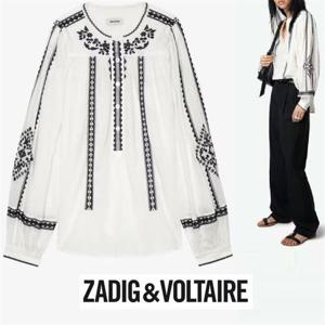 쟈딕앤볼테르 TIGY 코튼 KOZAK자수 오버사이즈 블라우스 WWSH00498_WHITE