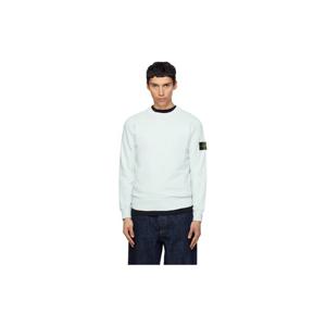 25 FW 스톤아일랜드 남성 블루 6100060 오가닉 코튼 플리스 스웨트셔츠 261828M204010