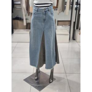 제시뉴욕 세이브존04 배색 포인트 플레어 청스커트 AEM5NSDS5960A