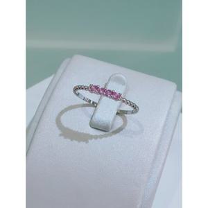 미니골드 14k [미니젬스] 리프라인 핑크사파이어 반지 MRM14313