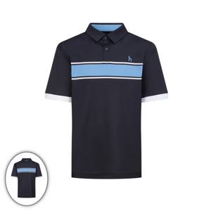 [헤지스골프] 남성 컬러배색 반팔 카라 티셔츠 네이비 HUTS6B351N5