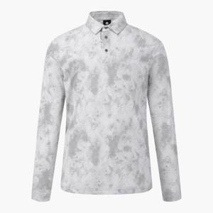 데상트골프티셔츠 GQC DQ12MFTL21-LGYG 남성 프린트 긴팔 티셔츠 / LIGHT GREY