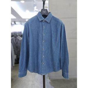 바쏘옴므 세이브존03 바쏘옴므 남자 간절기 셔츠 블루 면 스판 데님 남방 WSAFZ3TT15A