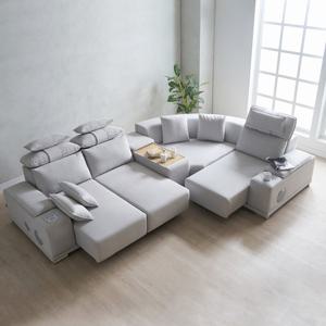 루엔 모션소파  전동 리클라이너 5인용  패브릭 쇼파 고급형 (콘솔박스 일반형 포함)