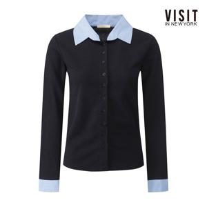 [비지트인뉴욕]카라 배색 레이어드 버튼업 가디건 V61GD04