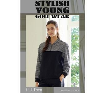 [엘르골프]여성 체크포인트 세일러카라 티셔츠 6J65481 블랙,멜