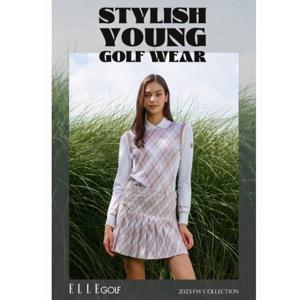 [엘르골프]여성 아가일패턴 포인트 플리츠 스커트 6J61852 블랙,