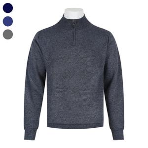 [리빌모아]남자 겨울 패턴 기모 반집업 니트 DD-L-KN-628-3-그레