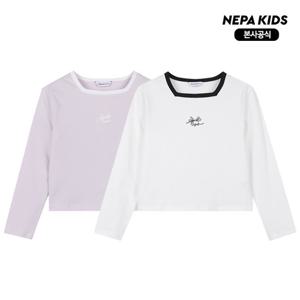 [네파키즈] KM25306 여아 스퀘어넥 긴팔티셔츠 본사직영