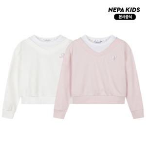 [네파키즈] KM25304 여아 넥포인트 맨투맨 본사직영