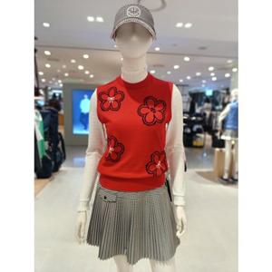 [파리게이츠] 26SS봄 여성 리본 플라워 자가드 니트 베스트 (521F1SV201RE)