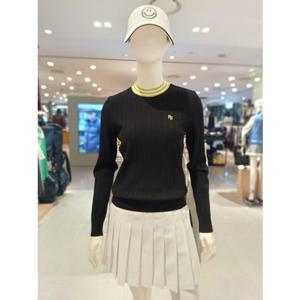 [파리게이츠] 26SS봄 여성 에리 배색 포인트 골지 니트 (521F1SR303BK)