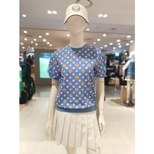 [파리게이츠] 26SS봄 여성 퍼프 소매 반팔 라운드 티셔츠 (521F1TR204BL)