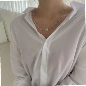 나비 심플리 초커 큐빅 목걸이 써지컬스틸