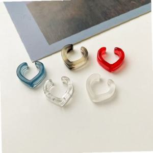 미니 하트 귀찌 아크릴 투명 이어커프