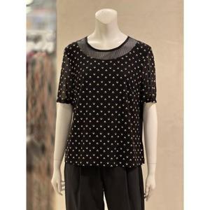 벨리시앙 세이브존01 시스루 배색 프린팅 블라우스 BL5333