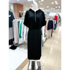 소고 세이브존01 후드 롱주름원피스 AH2PA21_BK