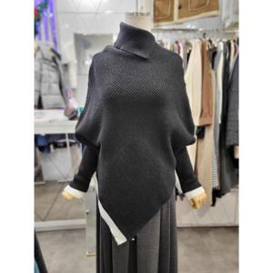 밸리걸 세이브존01 터틀넥 사선 언발 망토 니트 128350