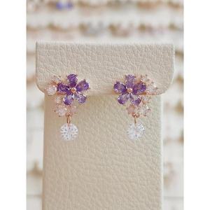 볼라레 세이브존01 푸른장미 큐빅 드롭 귀걸이 spe914