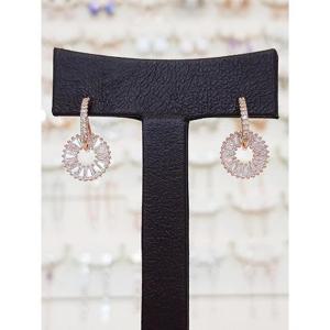 볼라레 세이브존01 수국 꽃 돌아가는 큐빅 드롭 귀걸이 spe919