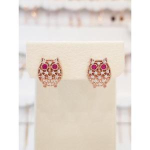 볼라레 세이브존01 부엉이 큐빅 은침 귀걸이 spe782