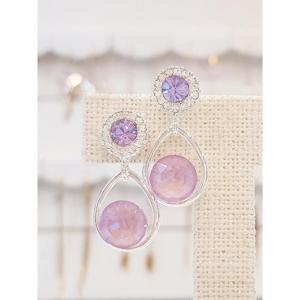 볼라레 세이브존01 오스트리아 스톤 은침 드롭 귀걸이 라벤더 스카시 LE676