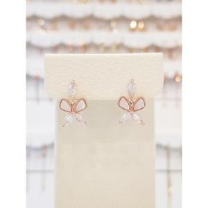 볼라레 세이브존01 오닉스 핑크 큐빅 나비 귀걸이 spe794