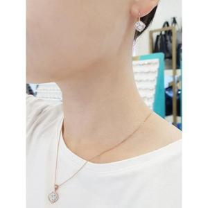 볼라레 세이브존01 60대엄마생신선물 오스트리아 스톤 사각 귀걸이 목걸이 세트 LE667