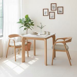보루네오 라움 원목 세라믹 2인용 식탁세트 (의자2)