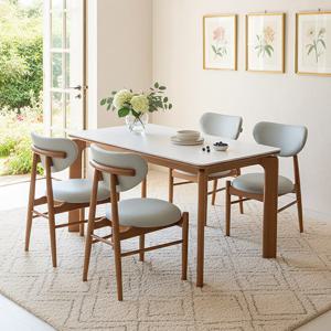 보루네오 플랫 원목 세라믹 4인용 식탁세트 (의자4)