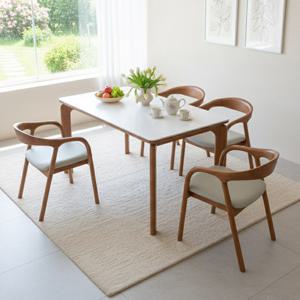 보루네오 라움 원목 세라믹 4인용 식탁세트 (의자4)