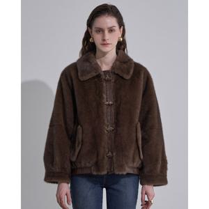 [르니앤맥코이] 레더 배색 페이크퍼 무스탕 자켓 ML12MJ300HJY