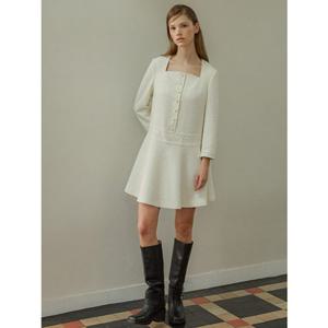 (올리브데올리브)OW4AO865 로우 웨이스트 A라인 트위드 원피스