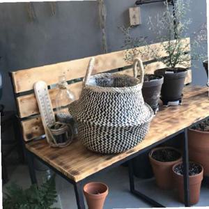 컬러 해초바구니-2중비닐 왕골 화분커버(대형) 27x2