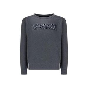 베르사체 여아 그레이 플리스 자수 스웨트셔츠 1000132K_1A091072E070