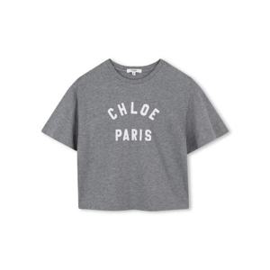 끌로에 여아 그레이 로고 반팔 티셔츠 C20654K_A46